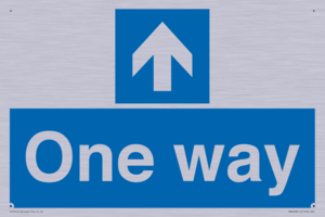 One way with up directional arrow